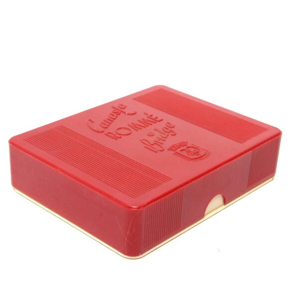 Vintage Schmid Rommé Bridge Canasta Cards 70s Germany 2 Card Decks Red Case - Picture 8 of 8